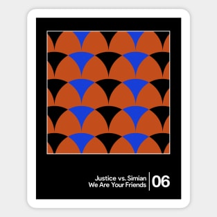 Justice vs Simian / Minimalist Graphic Artwork Design Magnet